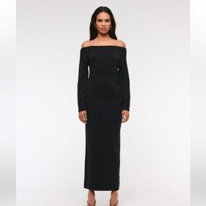Abercrombie Off the Shoulder Boucle Maxi Sweater Dress